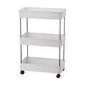 ATHOME 3-Tier Rolling Storage Cart with Open Design for Ventilated Organization, Kitchen, Garage, Dorm, and Storage Use, White