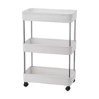 ATHOME 3-Tier Rolling Storage Cart with Open Design for Ventilated Organization, Kitchen, Garage, Dorm, and Storage Use, White