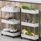 ATHOME Chariot de rangement roulant à 3 niveaux avec conception ouverte pour une organisation ventilée, utilisation cuisine, garage, dortoir et rangement, blanc