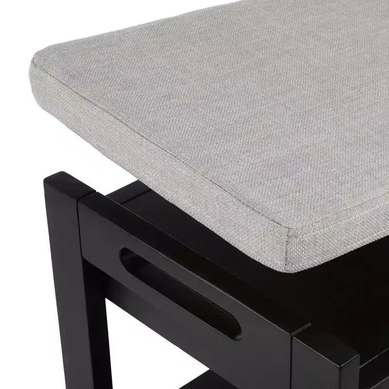 Banc à Chaussures, Étagère à Chaussures en Bois à 3 Niveaux avec Coussin Rembourré