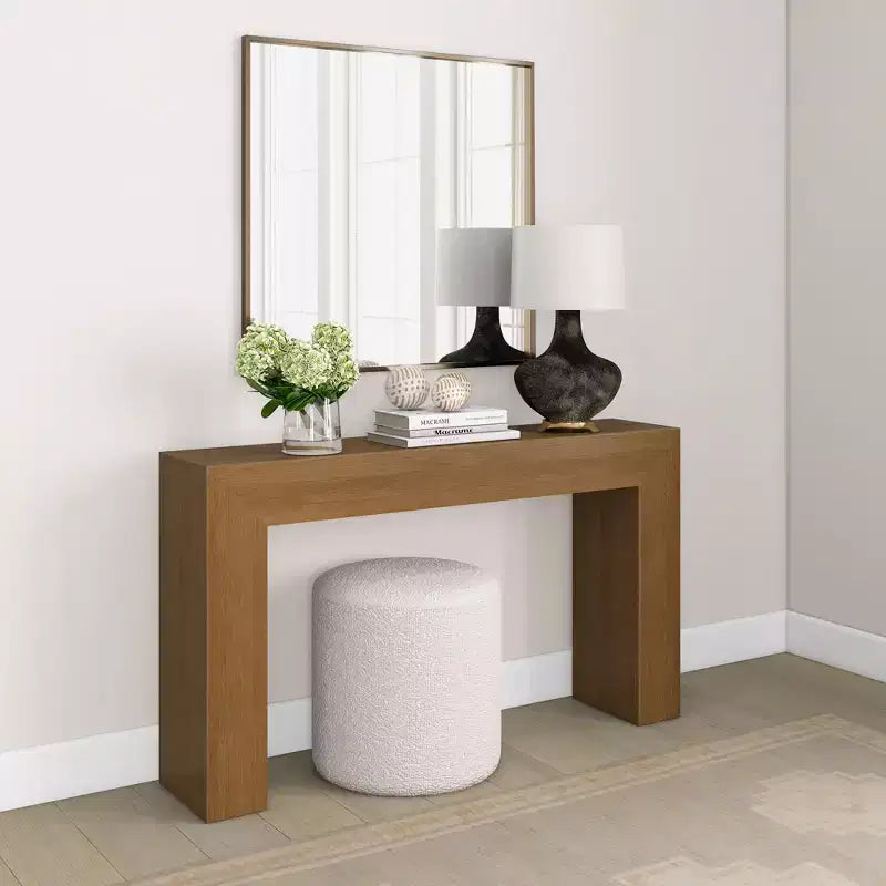 Plank+Beam Grand Console table, 56 Solid Wood Modern Sofa Table, Entryway Table for Hallway, Behind the Couch, Living Room, Foye