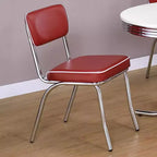 Simple Relax Lot de 2 chaises d'appoint en similicuir et métal, rouges