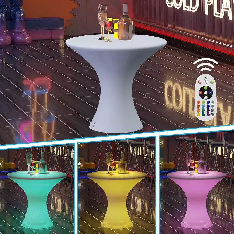 Mjkone 23 H Table de bar rechargeable d'intérieur pour pub à cocktails
