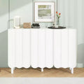 Living Room Storage: Cream Minimalist Shoe Cabinet with Adjustable Shelf