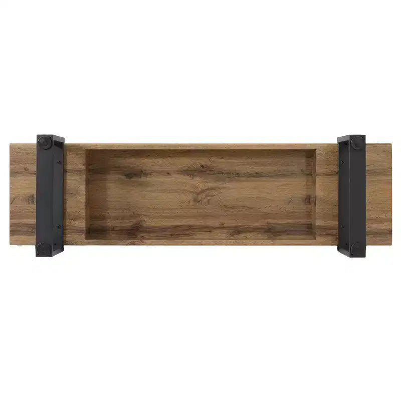 Banc à chaussures 59W, banc de salle à manger, banc de lit, banc d'entrée, banc de table de cuisine, lavage bois naturel+noir-ModernLuxe