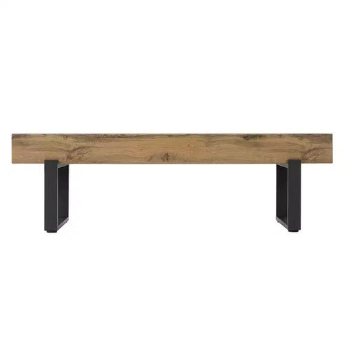 Banc à chaussures 59W, banc de salle à manger, banc de lit, banc d'entrée, banc de table de cuisine, lavage bois naturel+noir-ModernLuxe
