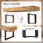 Banc à chaussures 59W, banc de salle à manger, banc de lit, banc d'entrée, banc de table de cuisine, lavage bois naturel+noir-ModernLuxe