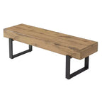 Banc à chaussures 59W, banc de salle à manger, banc de lit, banc d'entrée, banc de table de cuisine, lavage bois naturel+noir-ModernLuxe