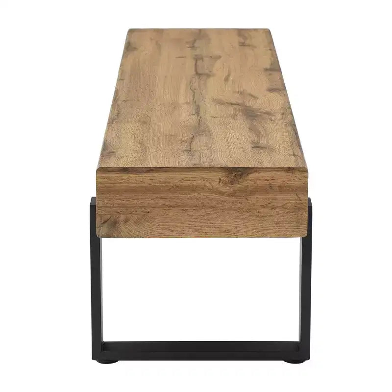 Banc à chaussures 59W, banc de salle à manger, banc de lit, banc d'entrée, banc de table de cuisine, lavage bois naturel+noir-ModernLuxe