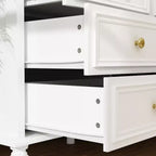 Commode Horizontale 12 Tiroirs Hitow avec Poignées en Métal Doré