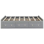 Cadre de lit plateforme en bois Whisen, taille grand lit avec 6 tiroirs