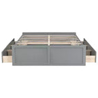 Cadre de lit plateforme en bois Whisen, taille grand lit avec 6 tiroirs