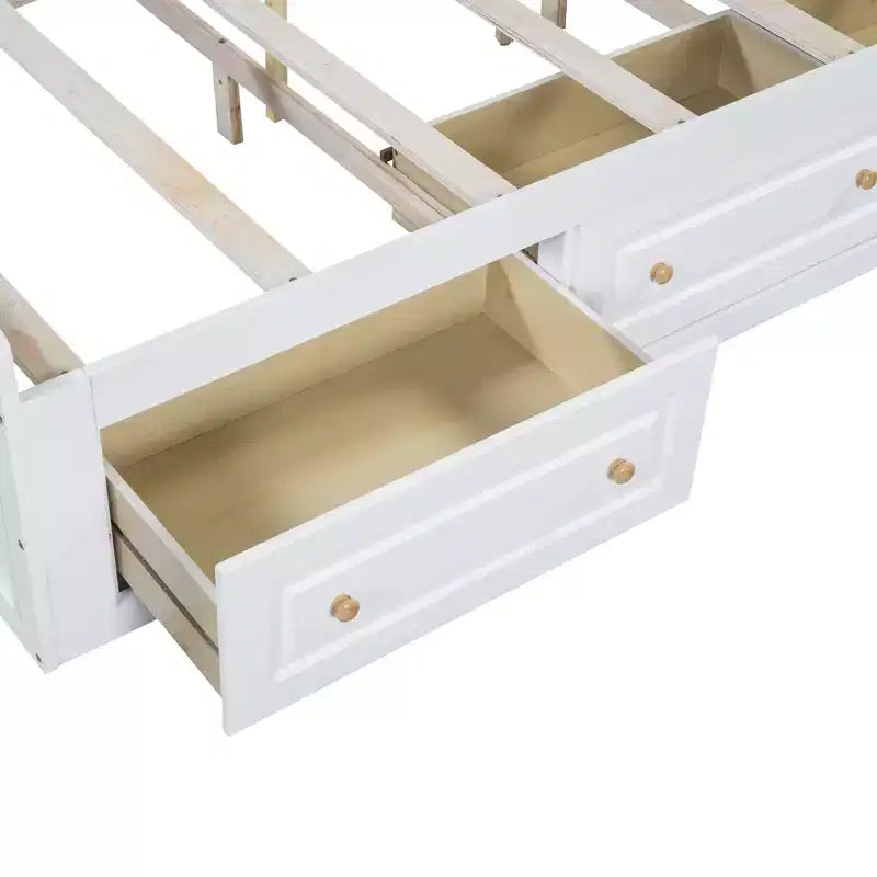 Cadre de lit plateforme en bois Whisen, taille grand lit avec 6 tiroirs