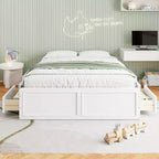 Cadre de lit plateforme en bois Whisen, taille grand lit avec 6 tiroirs