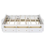 Cadre de lit plateforme en bois Whisen, taille grand lit avec 6 tiroirs