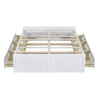 Cadre de lit plateforme en bois Whisen, taille grand lit avec 6 tiroirs
