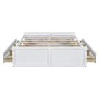 Cadre de lit plateforme en bois Whisen, taille grand lit avec 6 tiroirs