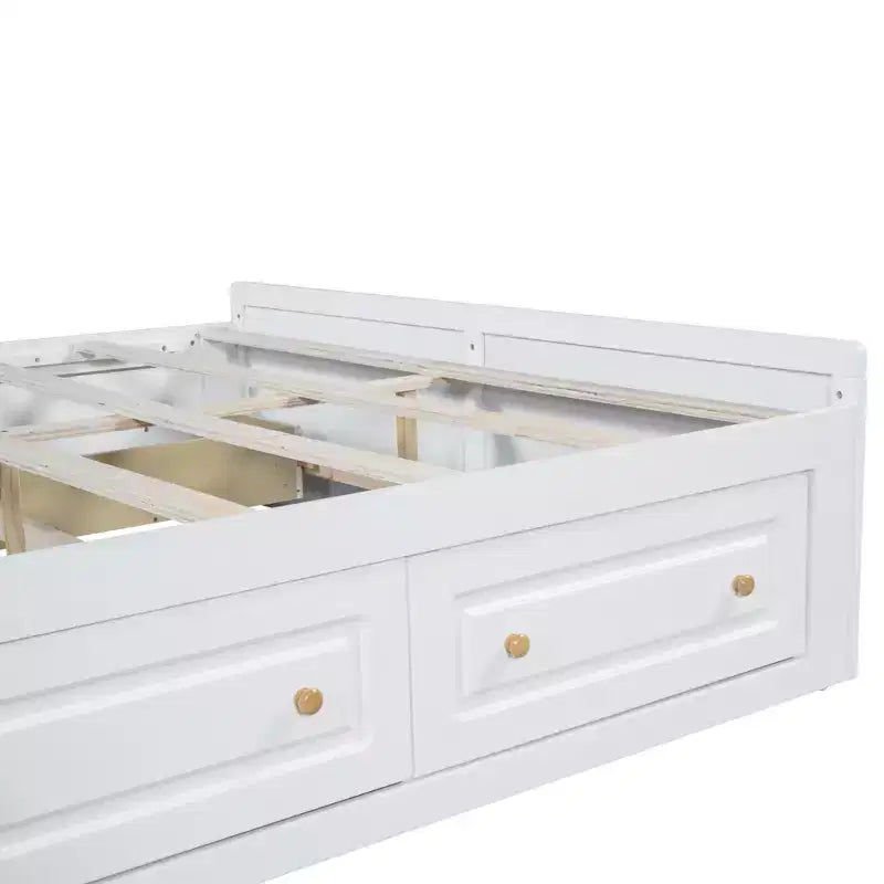 Cadre de lit plateforme en bois Whisen, taille grand lit avec 6 tiroirs