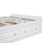 Cadre de lit plateforme en bois Whisen, taille grand lit avec 6 tiroirs
