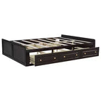 Cadre de lit plateforme en bois Whisen, taille grand lit avec 6 tiroirs
