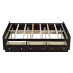Cadre de lit plateforme en bois Whisen, taille grand lit avec 6 tiroirs
