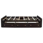 Cadre de lit plateforme en bois Whisen, taille grand lit avec 6 tiroirs