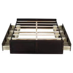 Cadre de lit plateforme en bois Whisen, taille grand lit avec 6 tiroirs