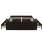 Cadre de lit plateforme en bois Whisen, taille grand lit avec 6 tiroirs