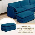 HYLEORY Canapé modulable surdimensionné en velours côtelé de 288 cm de profondeur * 288 cm de large, 7 places, avec double pouf, canapé en U avec canapé d'angle