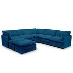 HYLEORY Canapé modulable surdimensionné en velours côtelé de 288 cm de profondeur * 288 cm de large, 7 places, avec double pouf, canapé en U avec canapé d'angle