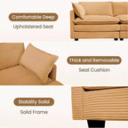 HYLEORY Canapé modulable surdimensionné en velours côtelé de 288 cm de profondeur * 288 cm de large, 7 places, avec double pouf, canapé en U avec canapé d'angle
