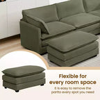HYLEORY Canapé modulable surdimensionné en velours côtelé de 288 cm de profondeur * 288 cm de large, 7 places, avec double pouf, canapé en U avec canapé d'angle
