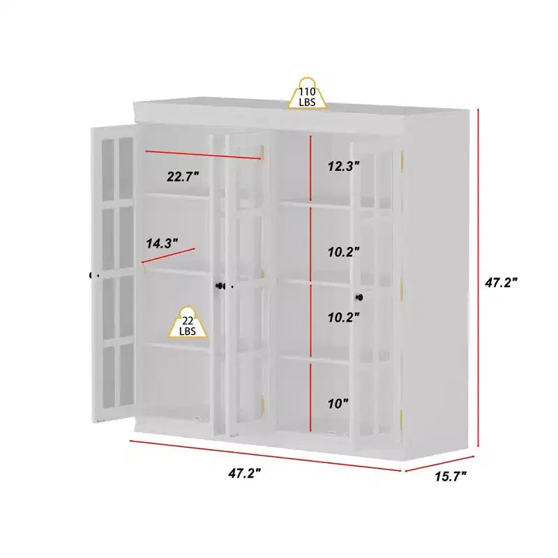 Vitrine en verre trempé tendance Famapy Blanc Libérez le potentiel de votre intérieur