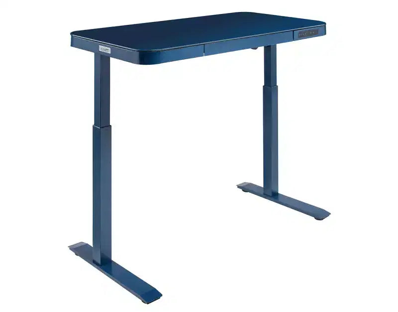 Bureau assis-debout réglable en hauteur Seville Classics airLIFT de 48 pouces avec plateau en verre trempé, ports USB et tiroir