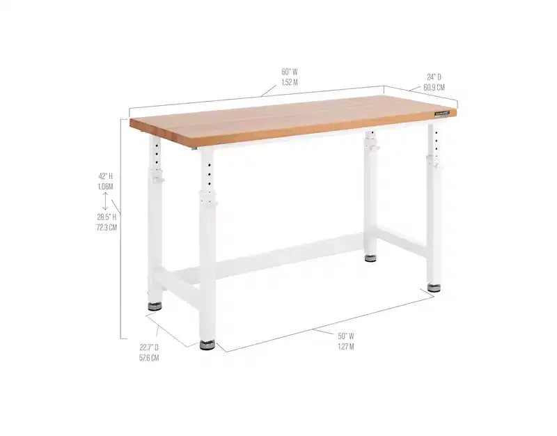 Établi robuste Seville Classics UltraHD 60 avec plateau en bois