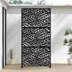 StreamLeaf Black Zinc-Coated Steel Room Divider | 183H x 90W x 40D cm