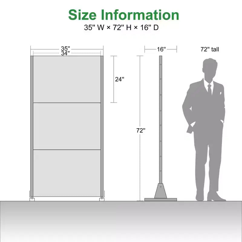 Séparateur de pièce StreamLeaf en acier noir zingué | 183H x 90L x 40P cm