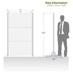 Séparation en acier marron à lamelles larges/étroites B-Style | 183H x 120W x 40P cm