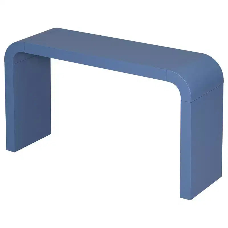 55.1W Table Console Minimaliste de Design Américain, Table d'Entrée Étroite et Élégante, Tables Consoles de Canapé en Placage d'Acacia - ModernLuxe