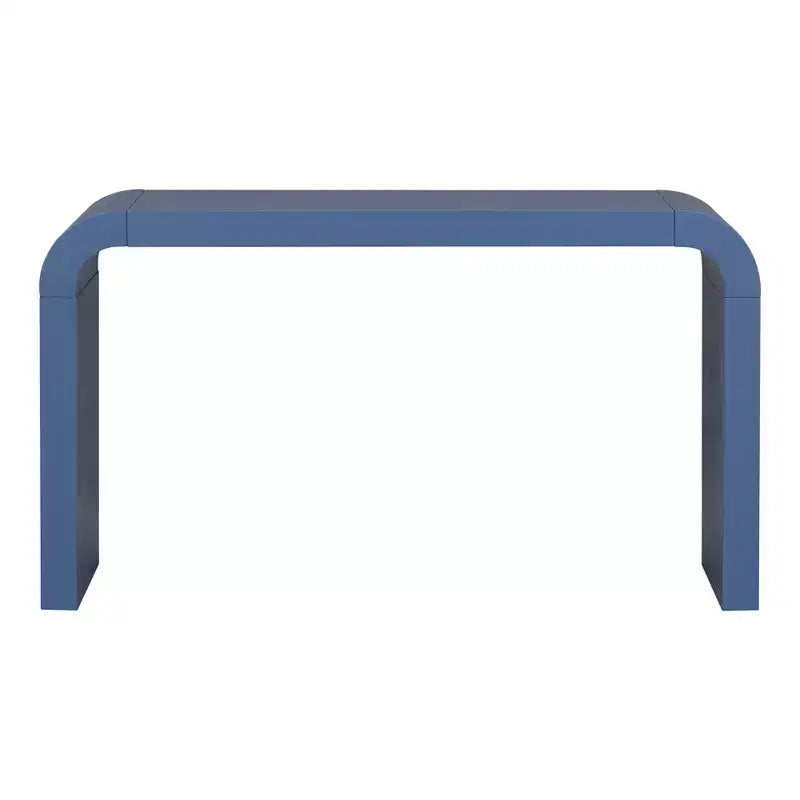 55.1W Table Console Minimaliste de Design Américain, Table d'Entrée Étroite et Élégante, Tables Consoles de Canapé en Placage d'Acacia - ModernLuxe