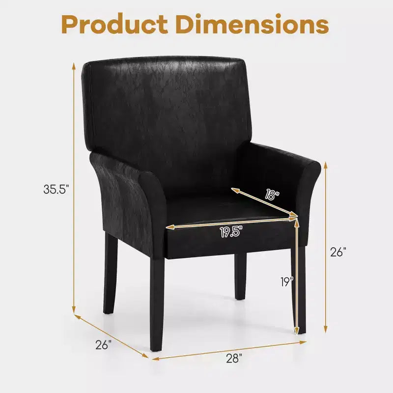 Chaise visiteur Costway Executive en cuir PU Fauteuil d'appoint rembourré pour réception