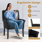 Chaise visiteur Costway Executive en cuir PU Fauteuil d'appoint rembourré pour réception
