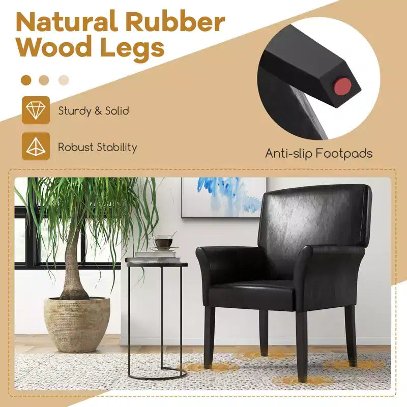 Chaise visiteur Costway Executive en cuir PU Fauteuil d'appoint rembourré pour réception