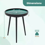 Costway Table d'appoint ronde 40,6 cm Table basse moderne du milieu du siècle avec décoration coquillage Marron/Vert