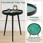 Costway Table d'appoint ronde 40,6 cm Table basse moderne du milieu du siècle avec décoration coquillage Marron/Vert