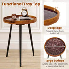 Costway Table d'appoint ronde 40,6 cm Table basse moderne du milieu du siècle avec décoration coquillage Marron/Vert