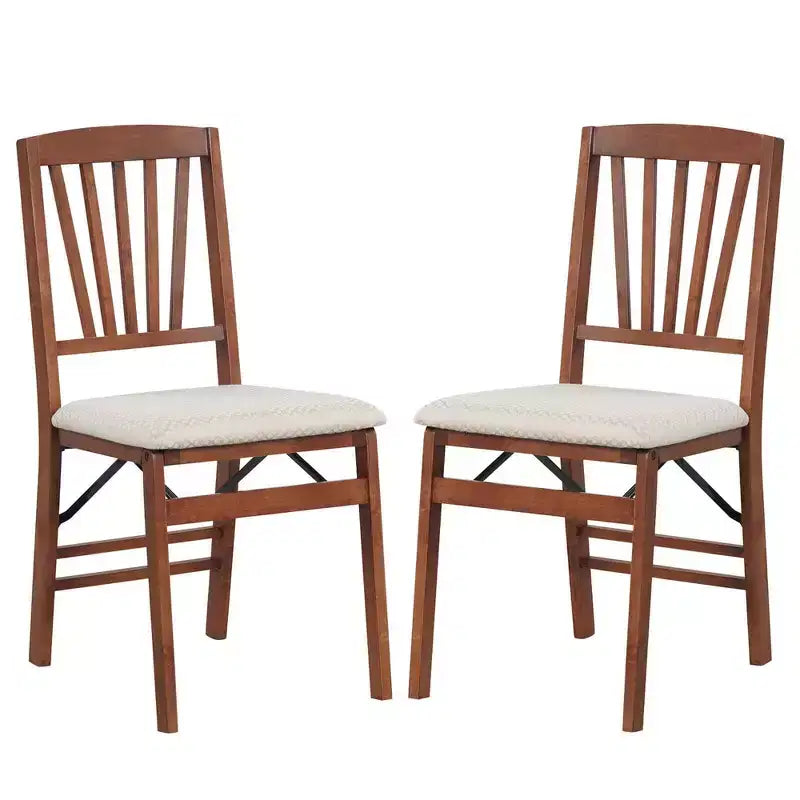 Costway 2/4 Set Kitchen Chairs with Rubber Wood Frame Upholstered Seat Hollowed Backrest