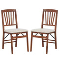 Costway 2/4 Set Kitchen Chairs with Rubber Wood Frame Upholstered Seat Hollowed Backrest