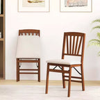 Costway Lot de 2/4 chaises de cuisine avec cadre en bois d'hévéa, assise rembourrée et dossier ajouré