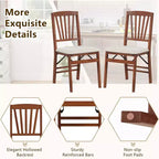 Costway Lot de 2/4 chaises de cuisine avec cadre en bois d'hévéa, assise rembourrée et dossier ajouré